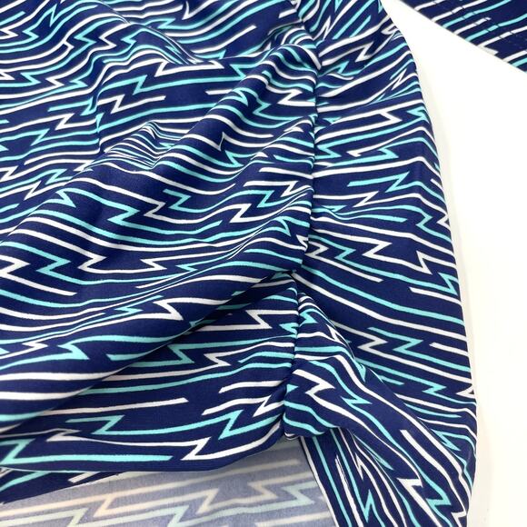 Motherhood Maternity Beach Bump Tankini Bikini Set Blue Aztec Print Size Medium - Picture 8 of 11